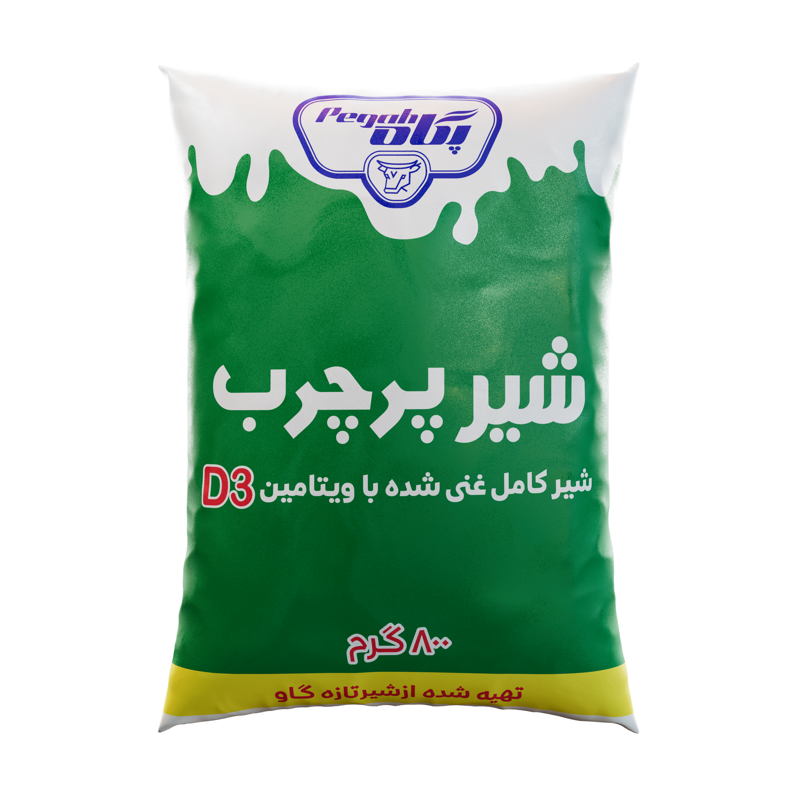 شیر پاستوریزه ۸۰۰ گرمی پر چرب غنی شده با ویتامین D3