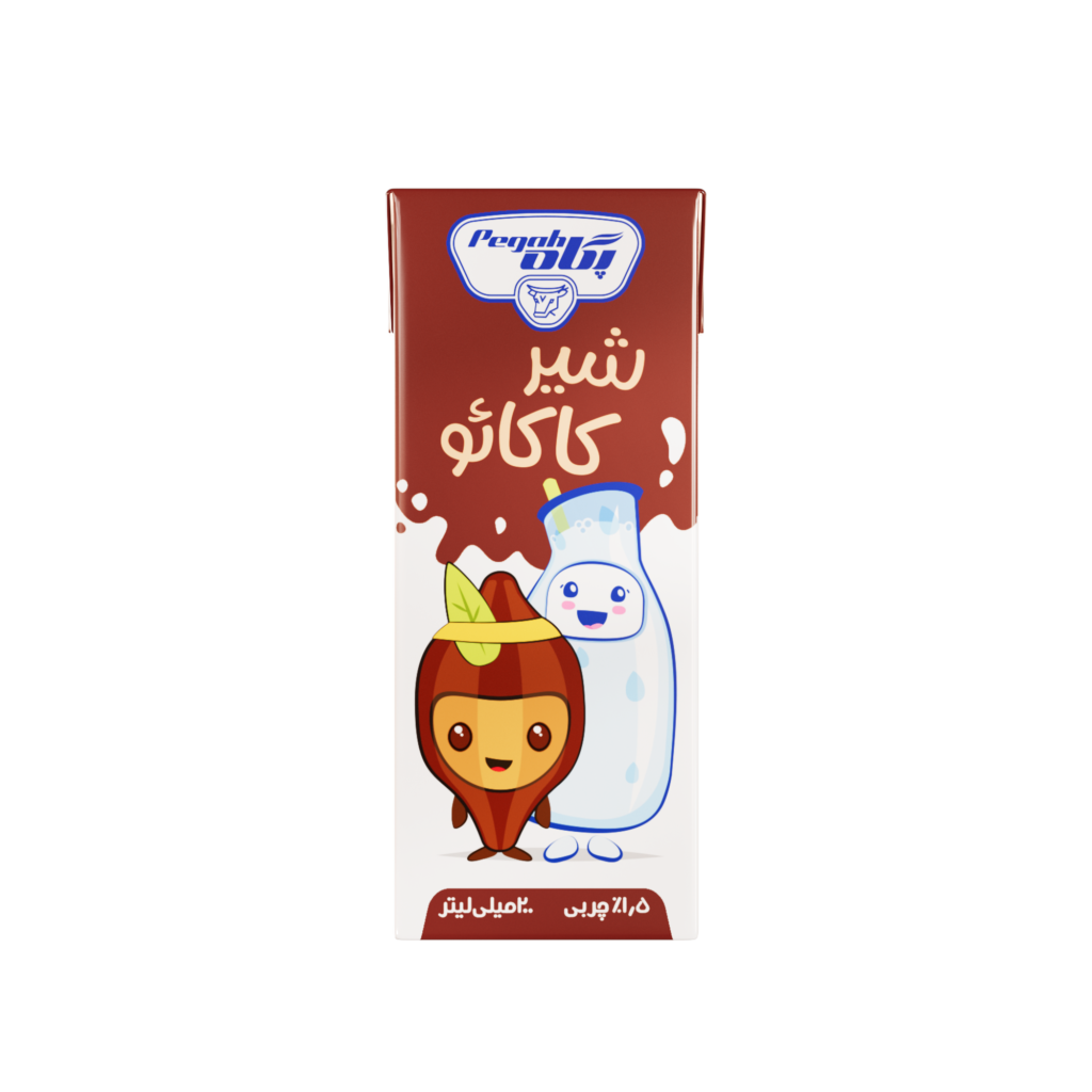 شیر کاکائو استریل پاکتی ۲۰۰ سی سی کم چرب