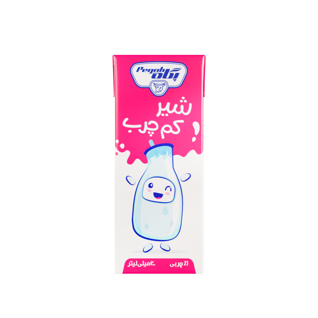 شیر استریل پاکتی ۲۰۰ سی سی کم چرب