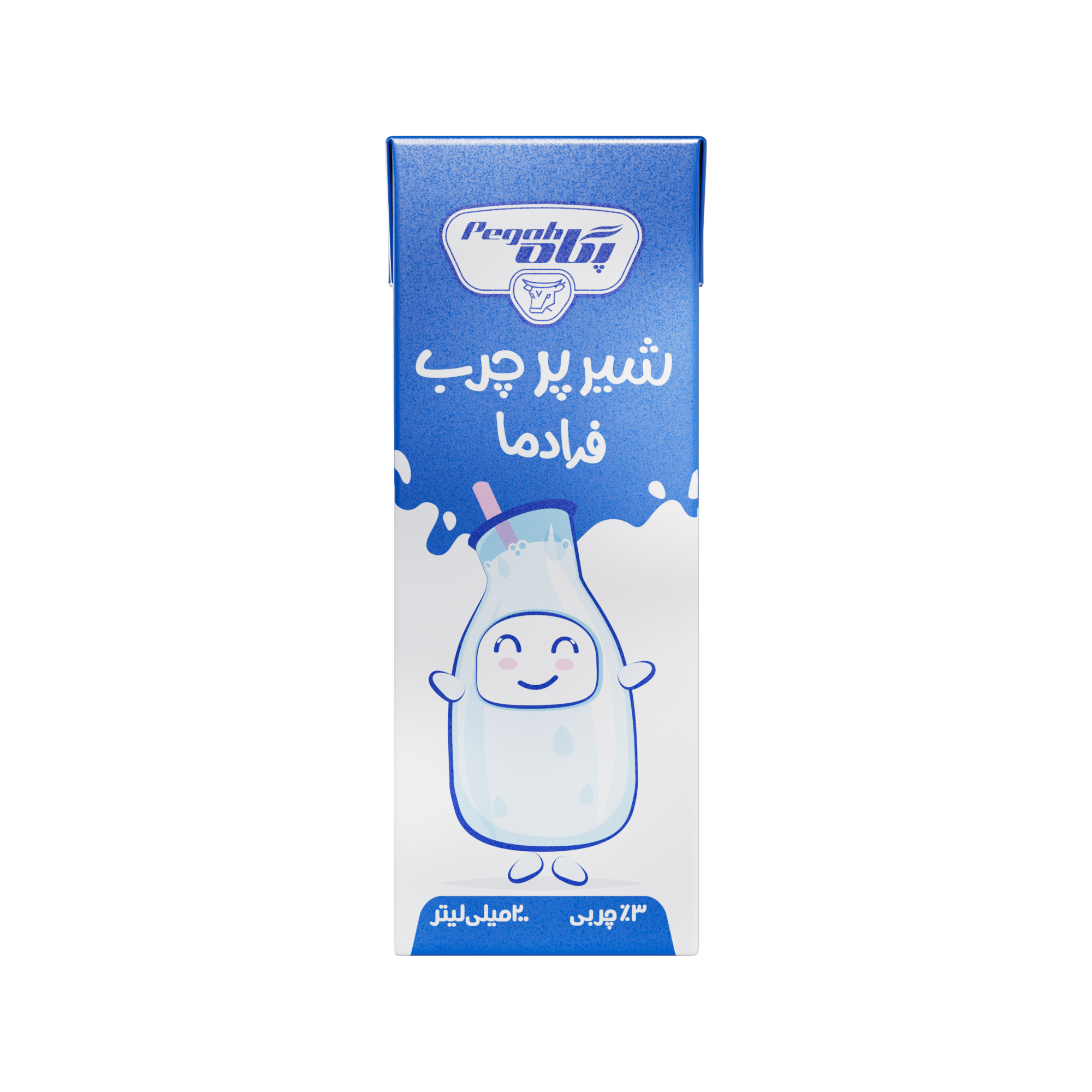 شیر استریل پاکتی ۲۰۰ سیسی پر چرب