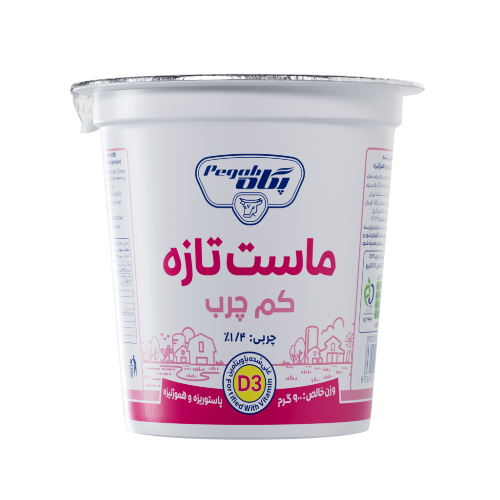 ماست ۹۰۰ گرمی غنی شده با ویتامین D۳ کم چرب