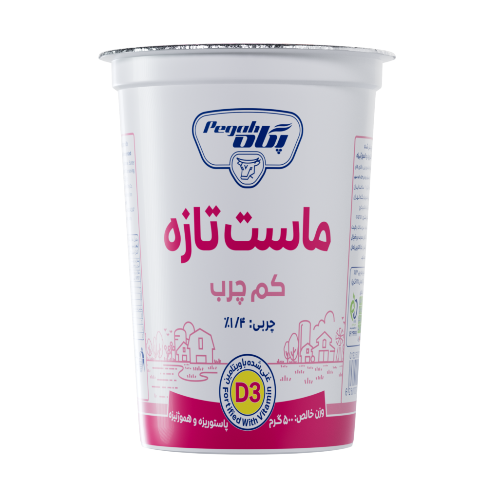 ماست ۵۰۰ گرمی کم چرب غنی شده با ویتامین D۳