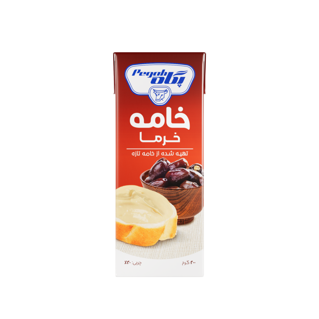 خامه خرما استریل پاکتی ۲۰۰ گرم نیم چرب