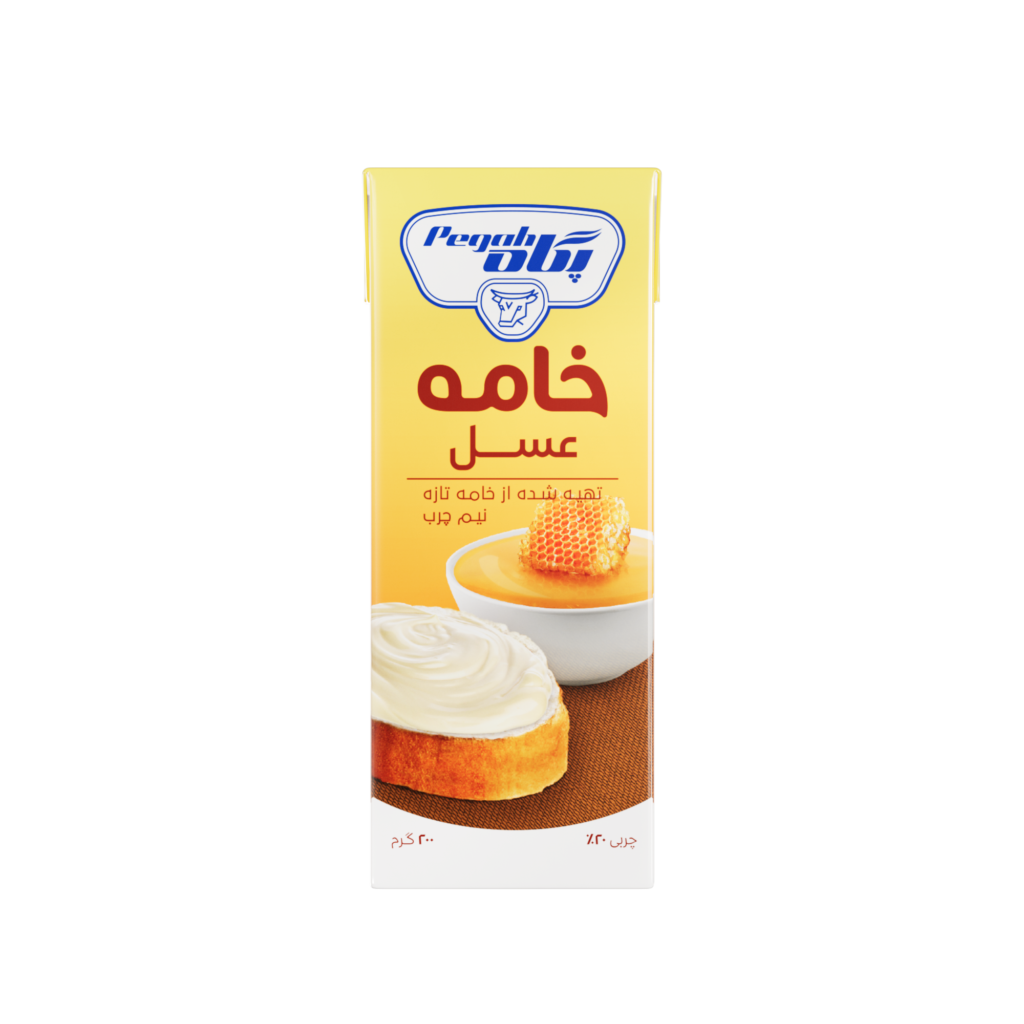 خامه عسل استریل پاکتی ۲۰۰ گرم نیم چرب