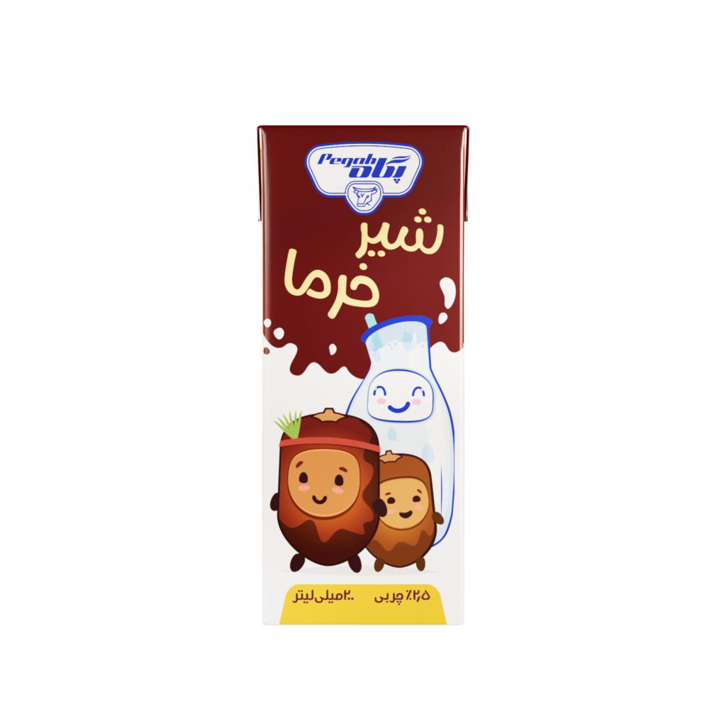 شیر خرما استریل پاکتی ۲۰۰ سی‌سی نیم چرب